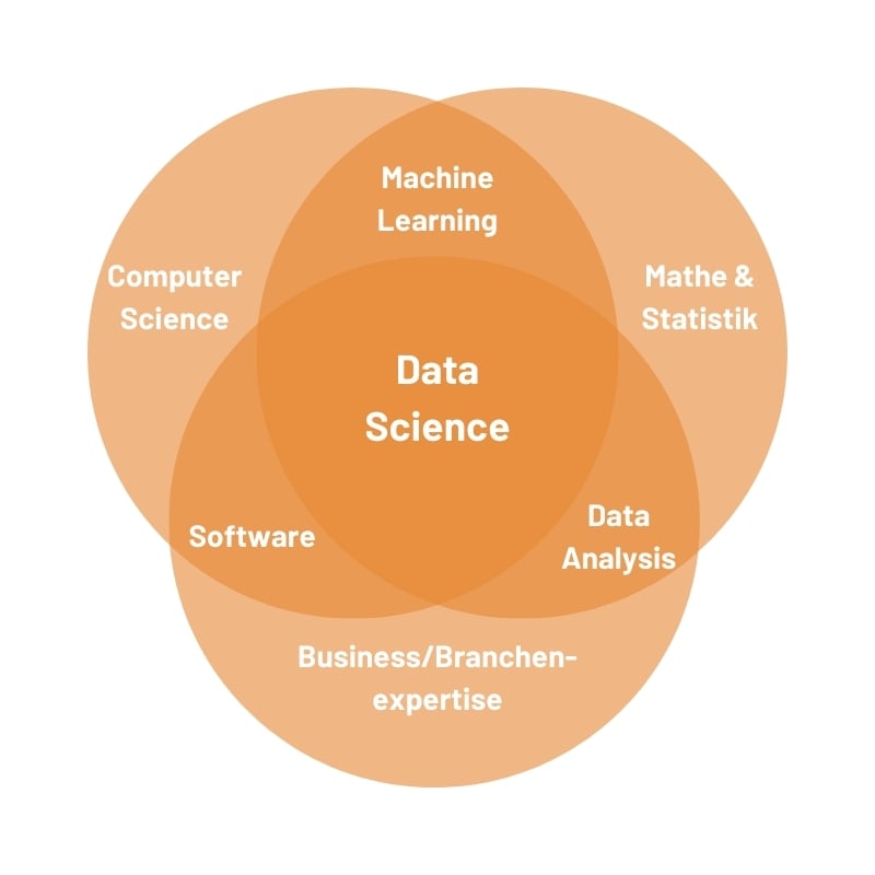 Data Science as a Service als Schnittstelle zwischen Branchenwissen, Computer Science und Mathe und Statistik Abbildung