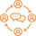 Icon Netzwerk und Community Orange