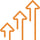 Icon aufsteigende Pfeile Orange
